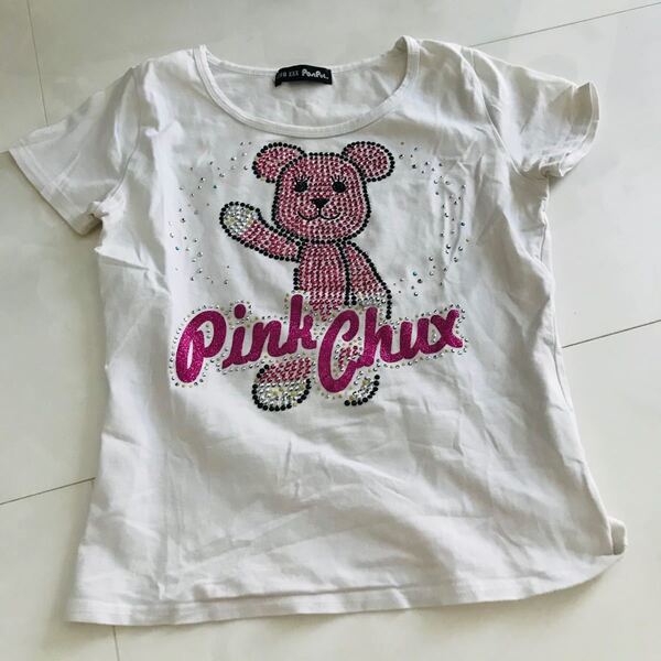 PostPet CHU XXXチュー☆ラインストーンが可愛いt白Tシャツ 半袖Tシャツ☆ソニーSONY