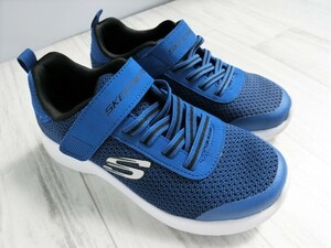 @210824.253 訳あり SKECHERS DYNAMIGHT スケッチャーズ キッズ トレーニングメッシュスニーカー ロイヤル×ブラック 左18.0cm 右19.0cm