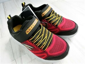 @210824.245 訳あり SKECHERS SNAP SPRINTS スケッチャーズ キッズ 通気性 スポーティーメッシュスニーカー レッド 左17.5cm 右16.5cm