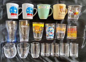 グラス コップ マグカップ 18点セット まとめて スヌーピー ディズニー ウェルチ コーラ リラックマ HS ギネス