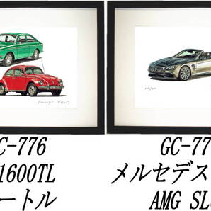 GC-776 VWビートル/1600TL・GC-777 MベンツAMG限定版画300部 直筆サイン有 額装済●作家 平右ヱ門 希望図柄をお選び下さい。