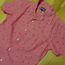ＰＰＦＭ ピンク総柄シャツ半袖【 胸囲 ～８６ｃｍ 】ペイトンプレイス フリーサイズ_画像10