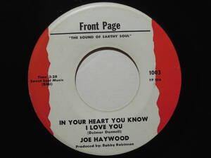 Joe Haywood・In Your Heart You Know I Love You / I Cross My Heart　US 7”