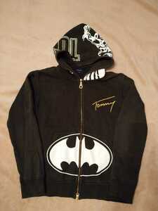 【古着】☆TOMMY／トミー ヒルフィガー× BATMAN バットマンパーカー／長袖 SIZE:M ブラック 