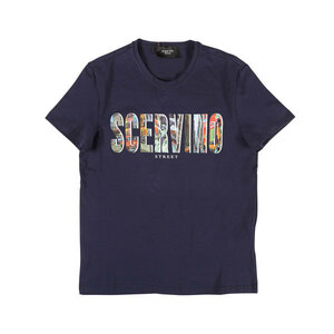 SCERVINO Street（シェルヴィーノ ストリート） Uネック半袖Tシャツ TSU015 ネイビー x マルチカラー M 26844nv 【S26849】