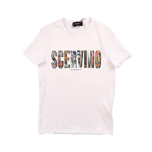 SCERVINO Street（シェルヴィーノ ストリート） Uネック半袖Tシャツ TSU015 ホワイト x マルチカラー S 26844wh 【S26853】