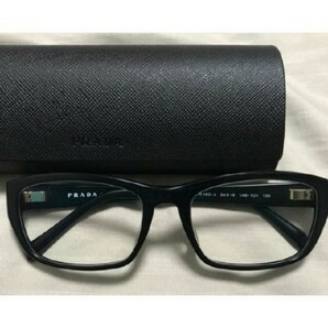 【美品】 PRADA 伊達眼鏡 黒縁眼鏡 レンズ交換済み 度なし