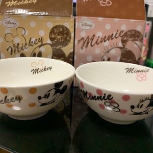 ミッキー、ミニー、お茶碗セット!!ディズニー陶器製