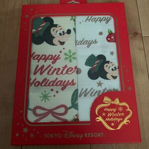 ディズニーリゾート、ミッキーのふきん2枚セット!クリスマス