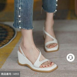 ウェッジソールサンダル スクエアトゥ