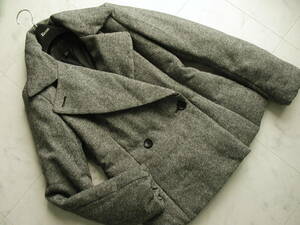 icb. down jacket *9 number * tweed / black * white / tailored / double jacket / Onward . mountain / coat 
