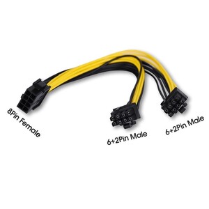 PCI-E電源8ピン→8ピン×2 分岐ケーブル 5本セット マイニング用