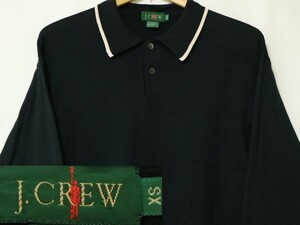 デッドストック 1wash! 80s J.CREW シルク調 マーセライズ コットン ニット J.クルー 長袖 シャツ 黒 ブラック US- XS S M // カットソー