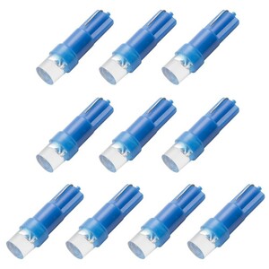 10個セット●● 12V T5 / T6.5 LED ウェッジ球 ※カラーブルー 青 LED 電球 メーター球 インジケータ 灰皿照明 バニティ