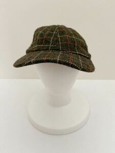 秋冬 FULL COUNT 日本製ウールキャップ ツイード 格子 チェック グリーン 緑 フルカウント 帽子