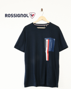 新品★最大値下げ★ROSSIGNOL ロシニョール　ラバーシートロゴ　半袖Tシャツ　ネイビー　サイズXXL