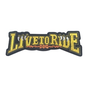 LIVETORIDE　刺繍ワッペン　アイロンワッペン　バイクウェア　バイク　ハーレー　アメリカン　カスタム　LIVE TO RIDE (30cm*11㎝ )C