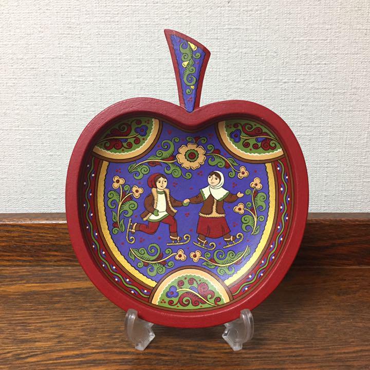 俄罗斯商品☆Olga Zabaykina 的苹果形迷你装饰盘 阿尔汉格尔斯克装饰品 套娃, 手工制品, 内部的, 杂货, 装饰品, 目的