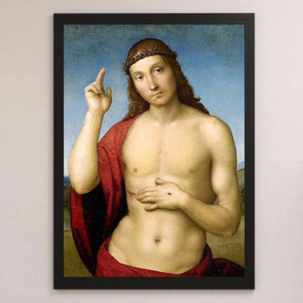Raphael Christ Blessing Painting Art Glossy Poster A3 Bar Cafe Classic Interior Religious Painting Old Testament Jesus Good Luck, residence, interior, others