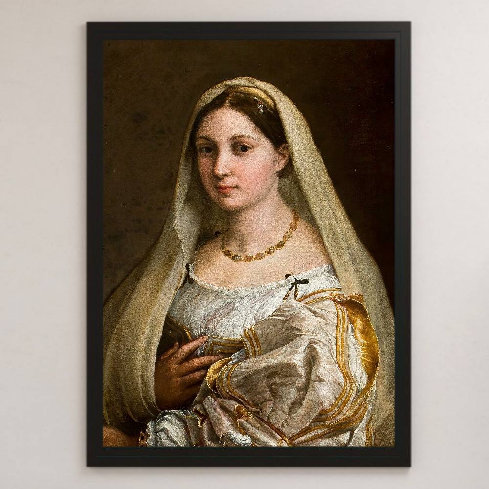 Raphael's Portrait of a Veiled Lady Painting Art Glossy Poster A3 Bar Cafe Classic Interior Religious Painting Women's Painting La Vellata, residence, interior, others