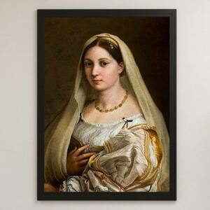 Art hand Auction 라파엘의 가려진 여인의 초상화 그림 예술 광택 포스터 A3 바 카페 클래식 인테리어 종교 그림 여성 그림 La Vellata, 거주, 내부, 다른 사람