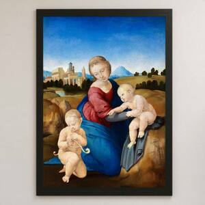 Art hand Auction Raphael St. John the Baptist, Madonna and Child Painting Art Glossy Poster A3 Bar Cafe Classic Interior Religious Painting Christ Mary, residence, interior, others