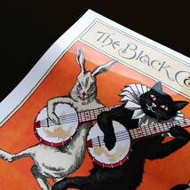 THE BLACK CAT Mar.1896 黒猫と兎 広告 ビンテージイラスト 光沢 ポスター A3 バー カフェ クラシック インテリア くろねこ ペット 音楽 _画像2