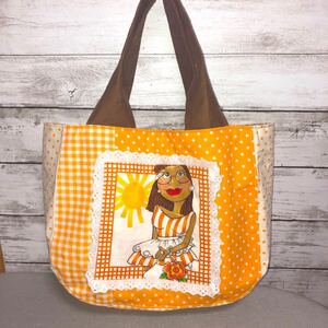 ラウンドトートバッグ ロラライハリス ハンドメイド