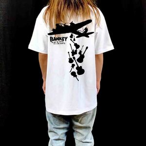 新品 ワンポイント& ビッグ バックプリント 大きいオーバーサイズ XXL 3XL 4XL 5XL 対応 バンクシー ギター 戦闘機 Tシャツ ロンT パーカー