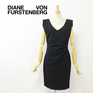 ◆DIANE von FURSTENBERG/ダイアンフォン ファステンバーグ コットン混 ドレープ ギャザー ワンピース ブラック 8