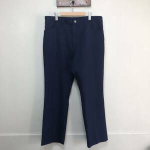 70S USA製 ヴィンテージ ラングラー 86310NV ランチャー ブーツカット スラックスパンツ W38 紺色 ネイビー Wrangler USA アメリカ古着