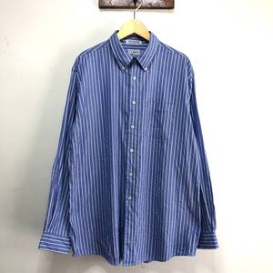 L.L.Bean コットン 長袖シャツ BDシャツ ボタンダウン ストライプ柄 メンズL相当 エルエルビーン LLビーン アウトドア ヴィンテージ 古着