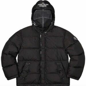 supreme/stone island painted camo crinkle Down Jacket Black Small