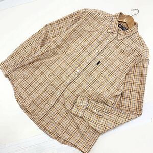 チャップス ラルフローレン ★ CHAPS RALPH LAUREN チェック ボタンダウン シャツ 長袖 2L ビッグサイズ オレンジ アメカジ 古着MIX■FE81