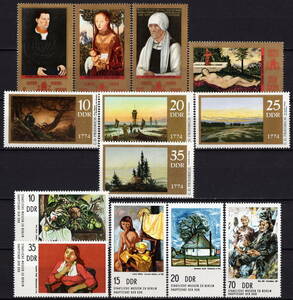 Art hand Auction ★1972-74 Allemagne de l'Est - Peintures de Lucas Cranach 4 complètes + Peintures de Friedrich 4 complètes + Peintures du Musée de Berlin 5 complètes★ZN-313, antique, collection, timbre, Carte postale, L'Europe 