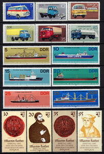 ★1982年 東ドイツ - 「車」6種完+「貨物船」6種完+「マルティン・ルター」4種完 未使用(MNH)★ZN-422