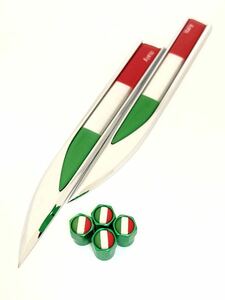 C 緑 イタリア 国旗 フェンダー ステッカー バルブキャップ エンブレム アルファロメオ ALFA ROMEO 147 155 14C ステルヴィオ ミト