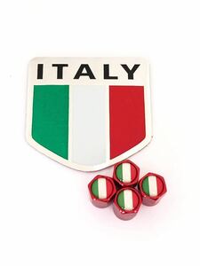 I 赤 イタリア 国旗 ステッカー バルブキャップ エンブレム ランボルギーニ Lamborghini アヴェンタドール ガヤルド ムルシエラゴ