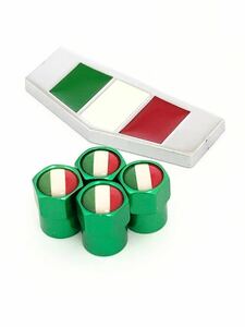 K 緑 イタリア 国旗 ステッカー バルブキャップ エンブレム アルファロメオ ALFA ROMEO 147 155 14C ジュリア ジュリエッタ