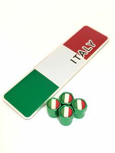 E 緑 イタリア 国旗 ステッカー バルブキャップ エンブレム ランチア LANCIA イプシロン テージス デルタ
