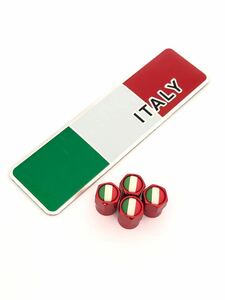E 赤 イタリア 国旗 ステッカー バルブキャップ エンブレム アルファロメオ ALFA ROMEO 147 155 14C ステルヴィオ ミト