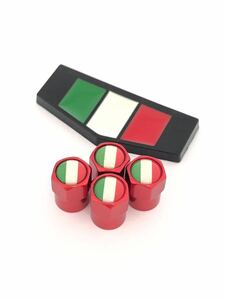 K 赤 イタリア 国旗 ステッカー バルブキャップ エンブレム ランチア LANCIA イプシロン テージス デルタ 黒