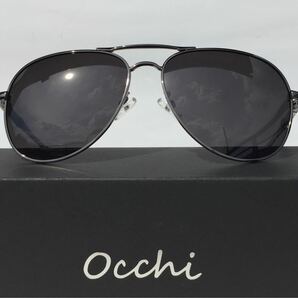 新品 OCCHI 偏光サングラス UV400 軽量 ティアドロップ型 ブラック
