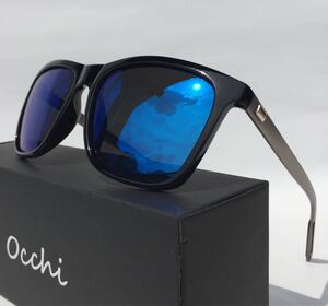 新品 OCCHI 偏光サングラス レンズUV400 おしゃれ ブルーミラー