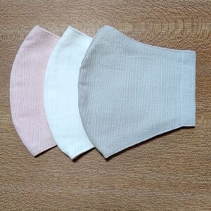 大人用立体インナー『高島ちぢみ 無地』ハンドメイド 3枚セット