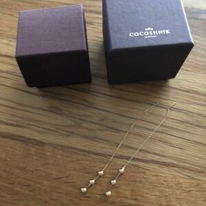 cocoshnik ボールピアス ココシュニック　K10　中空ボール3連　チェーンピアス