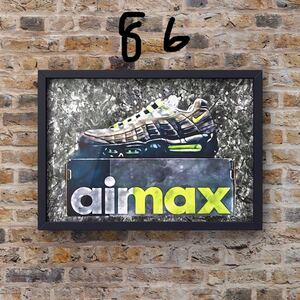 AIR MAX 95 NEON YELLOW エアマックス95 ネオンイエローオマージュアートポスター(フレーム付き