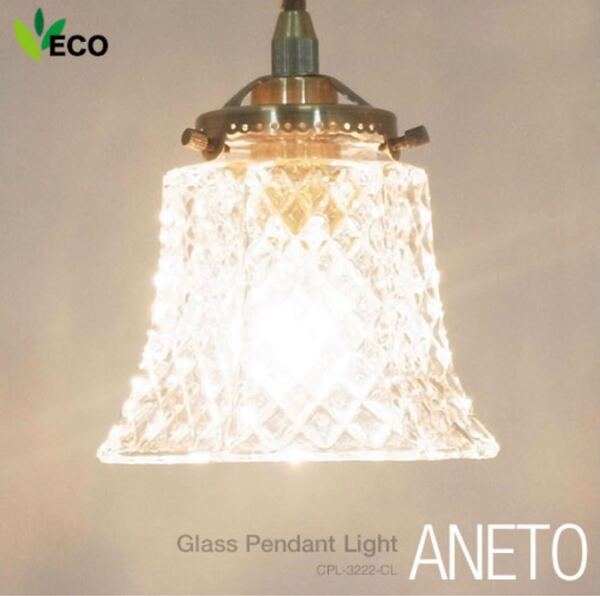 ガラスペンダント ランプ ANETO白熱60W 電球付 LED対応
