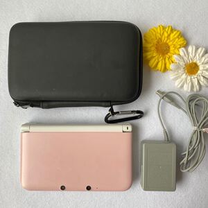 任天堂3DSLL 本体ピンク・ACアダプター(充電器)・カバー3点セット