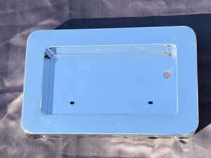 ● 新品:中型用 角Rナンバー枠 【字光式対応】ステンレス 厚み1.5cm 穴無し ナンバーフレーム デコトラ 【O-11】